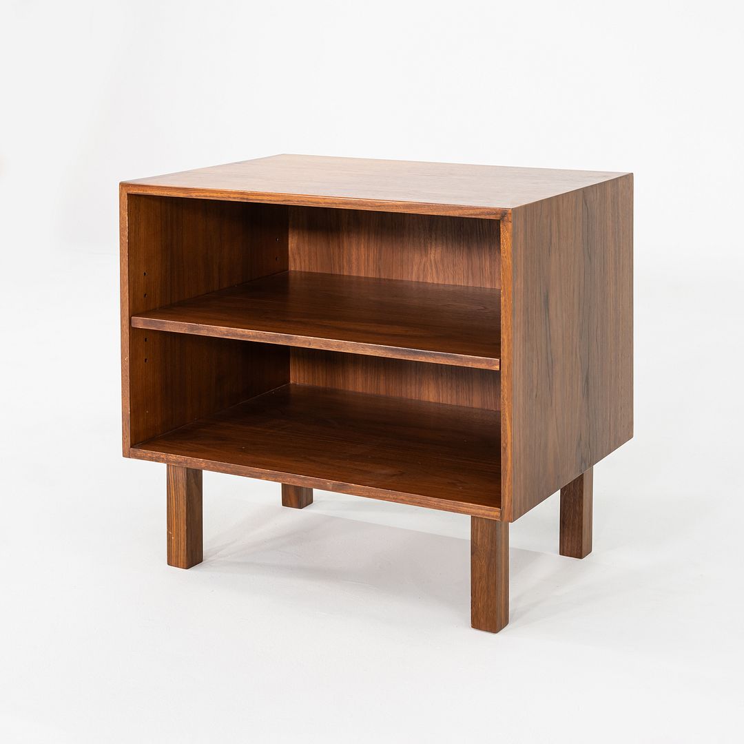1970s Jens Risom Designs Walnut 29 Inch Cabinet / Mid-Century Modern Book Shelf