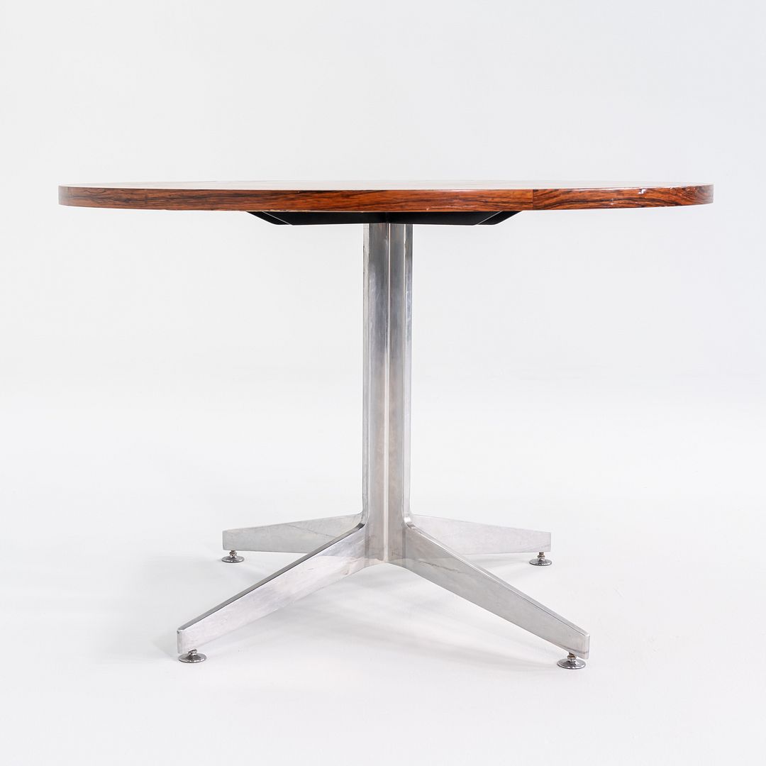 1960s Ward Bennett for Brickel Associates Rosewood and Aluminum Dining Table 42 inch