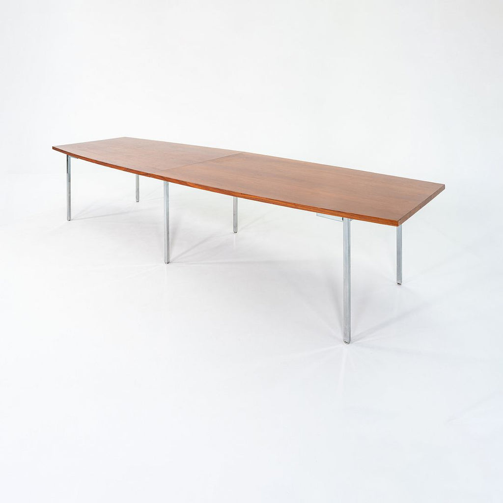 1970s 12.5ft John Widdicomb Conference Table in Walnut with Chromed Steel Legs