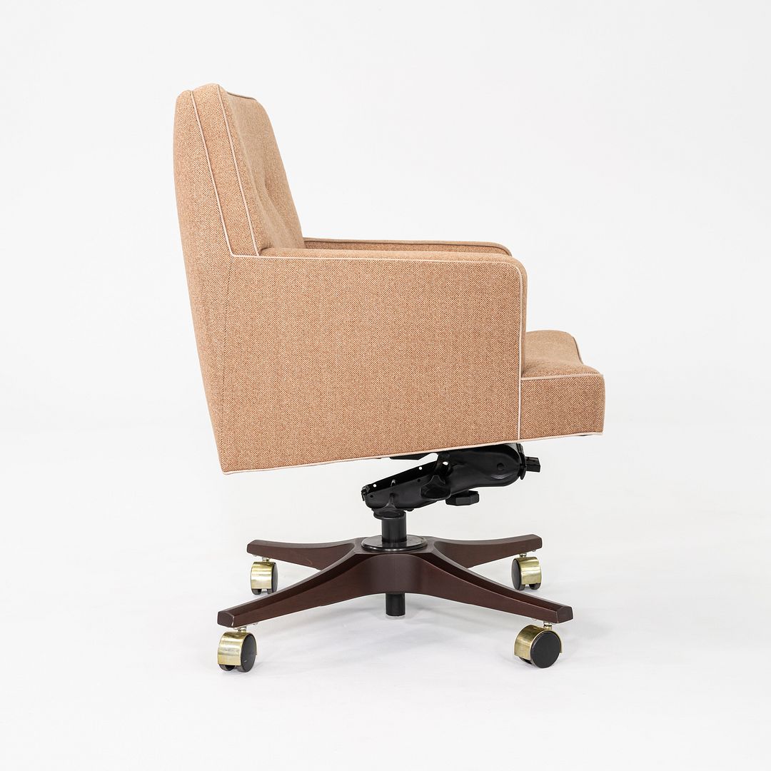 1960s Executive Desk Chair by Edward Wormley for Dunbar Tan Herringbone Fabric