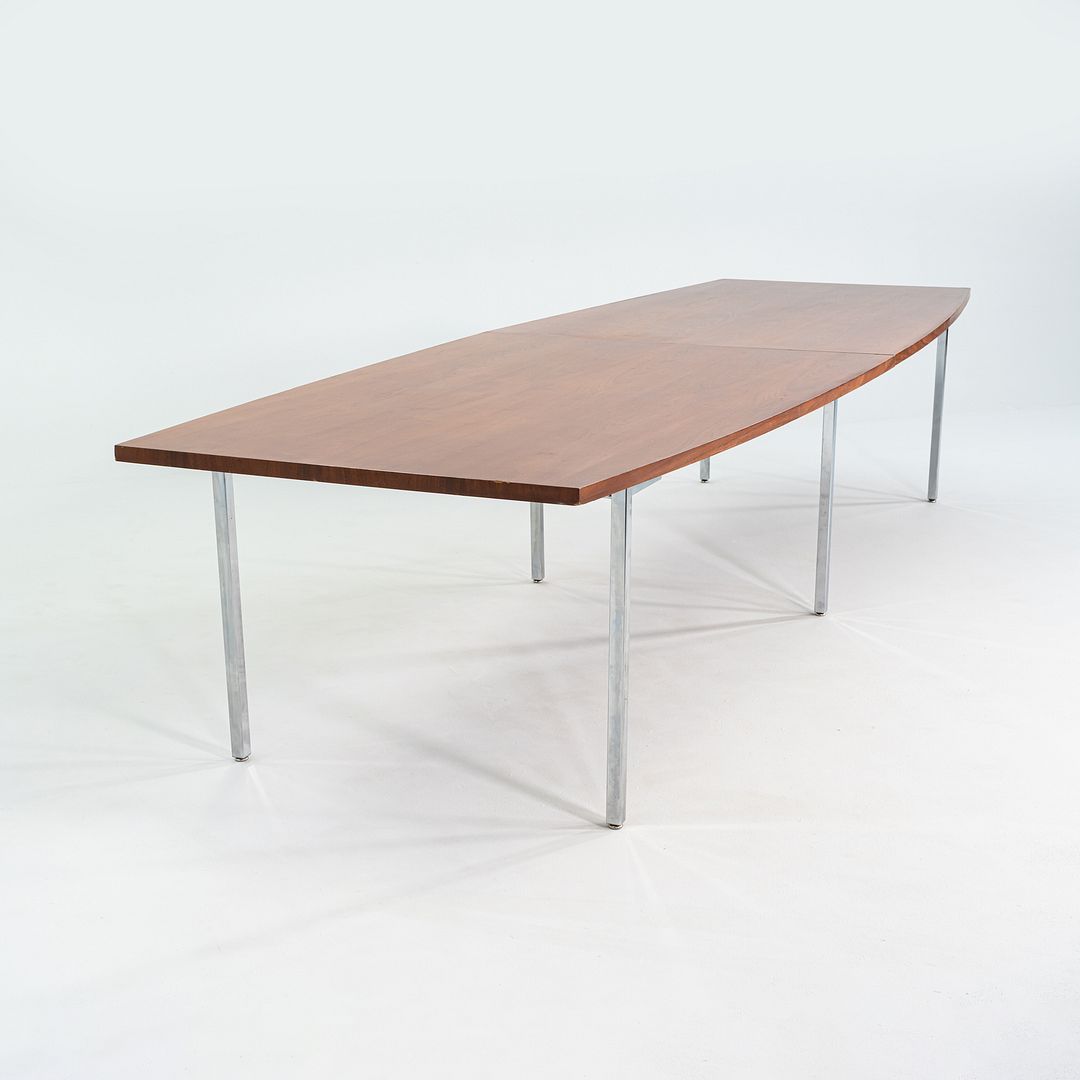 1970s 12.5ft John Widdicomb Conference Table in Walnut with Chromed Steel Legs