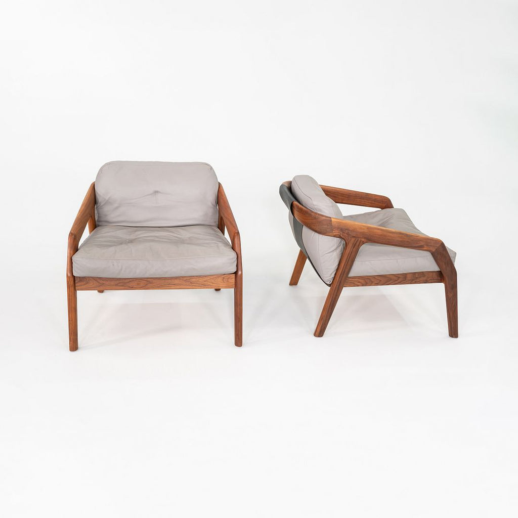 2020s Formstelle Zeitraum Friday 1 Lounge Chair Walnut & Grey Leather 2x Avail