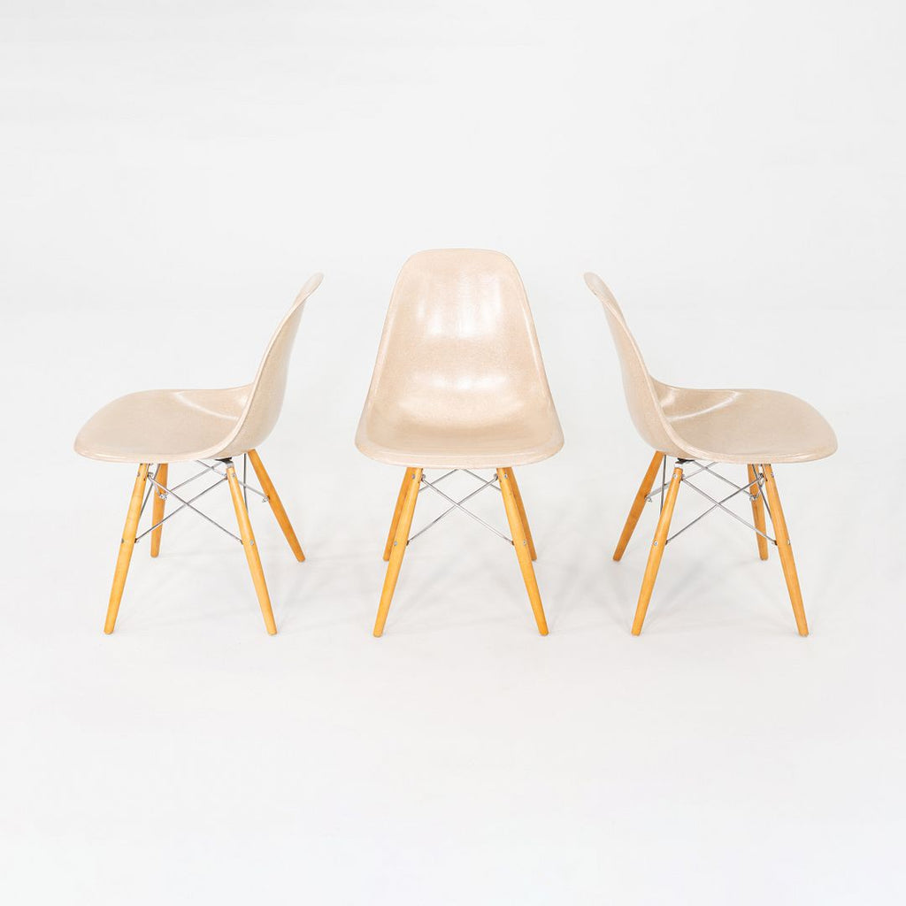 2016 Eames Modernica Beige Fiberglass Dining Chair w/ Eiffel Bases 3x Available
