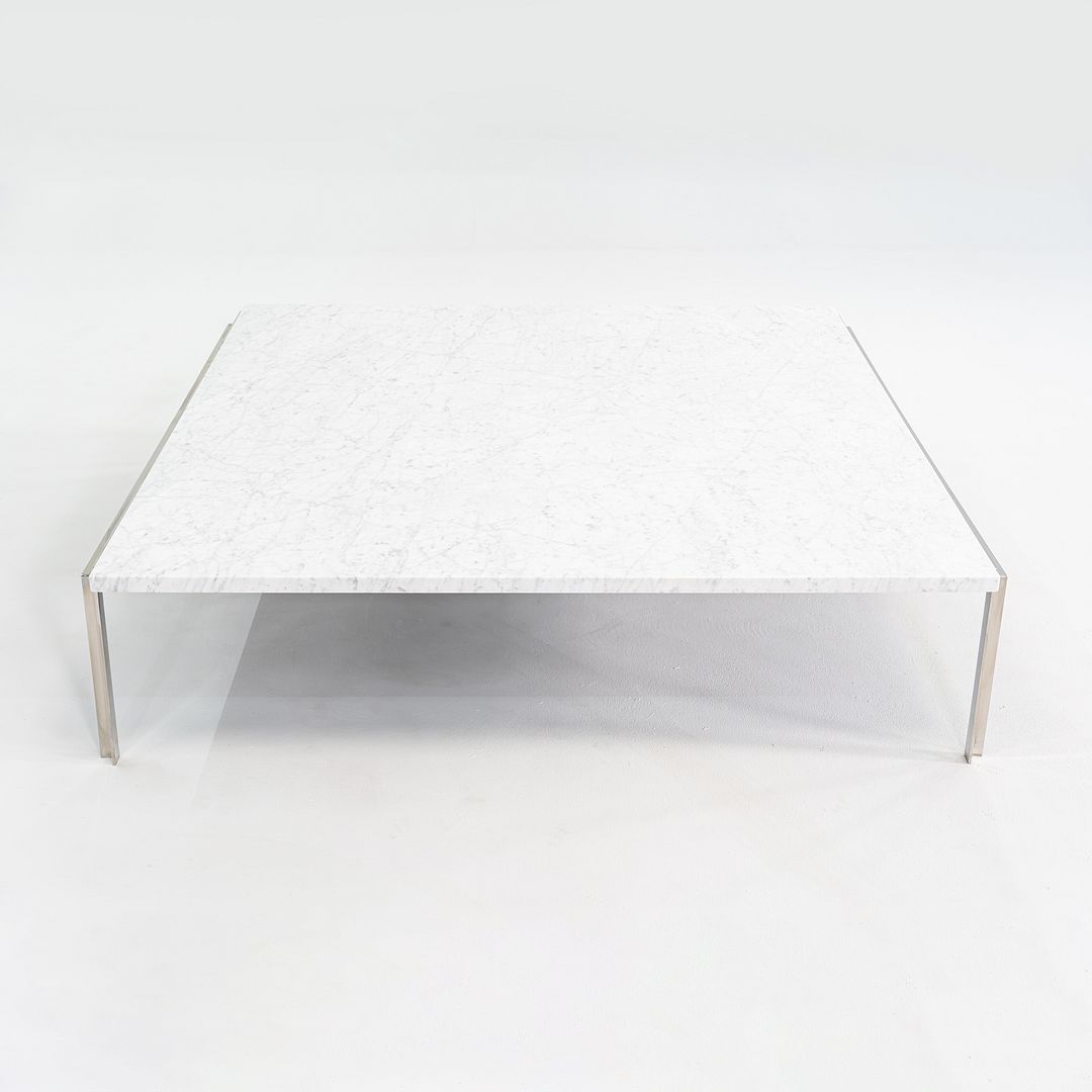 1990s Steel & Carrara Marble Coffee Tables Attributed to Treitel Gratz 2x Avail