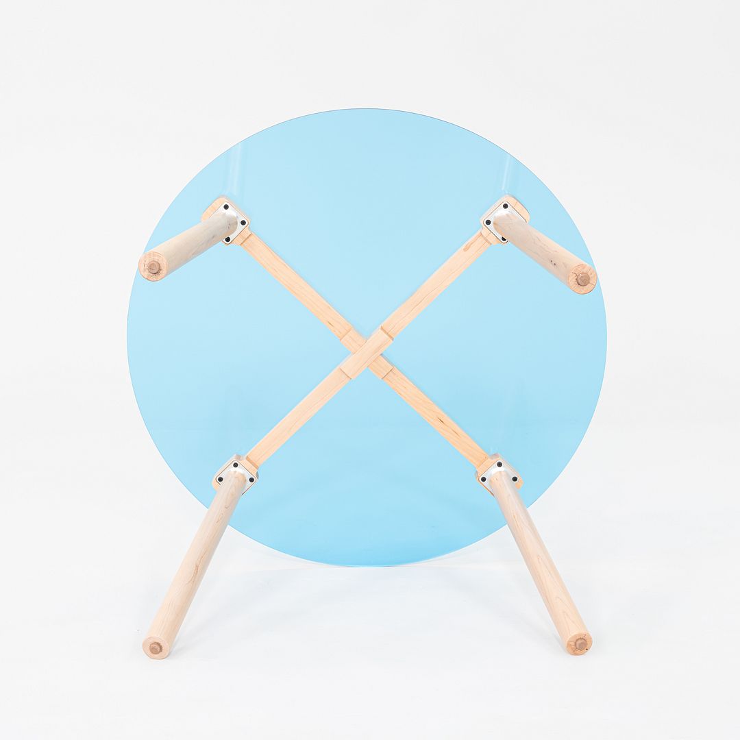 2020s Nico and Yeye Childrens Side Chairs & Dining Table in Blue Acrylic & Maple