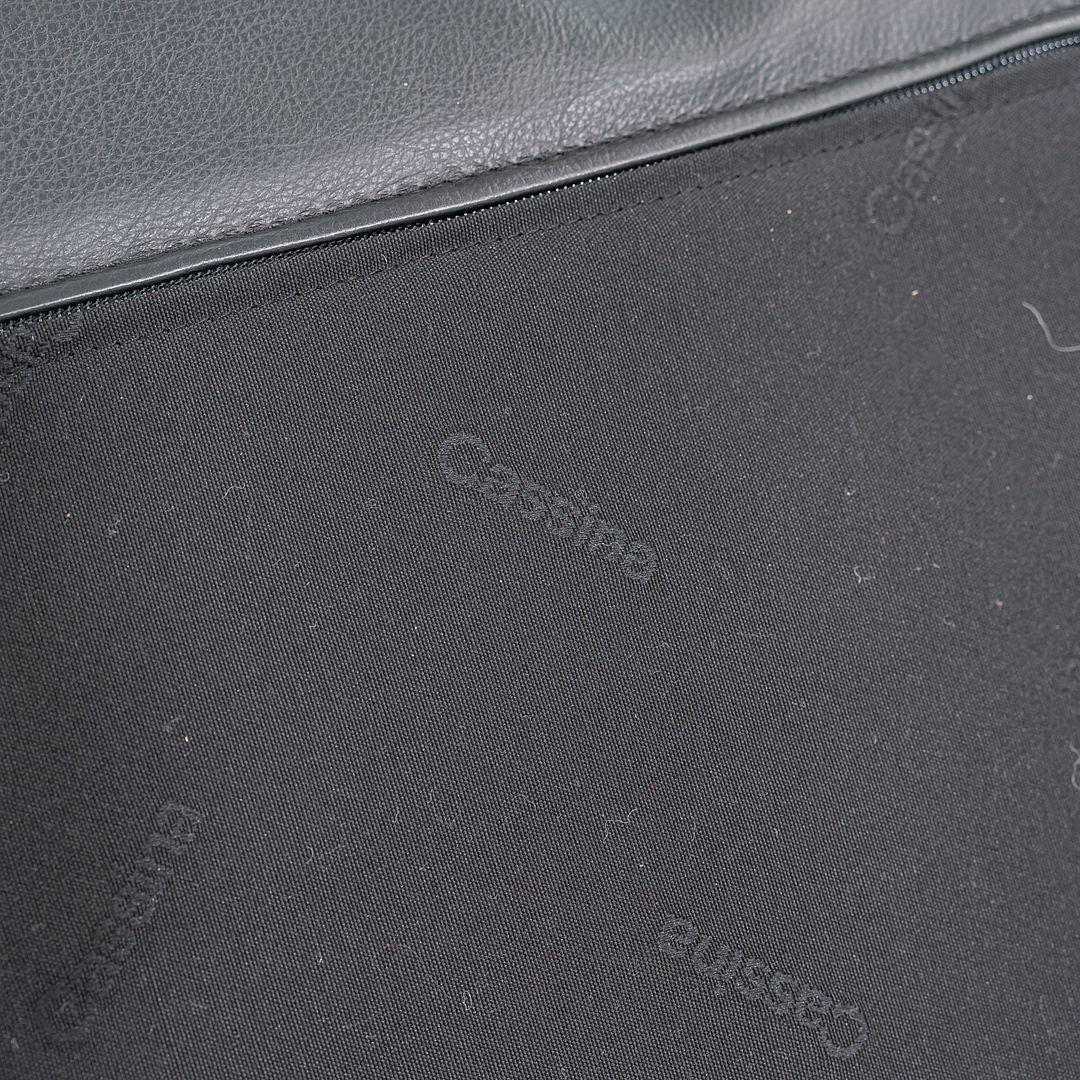 2000s Le Corbusier, Jeanneret and Perriand for Cassina LC2 3-Seat Sofa in Black Leather