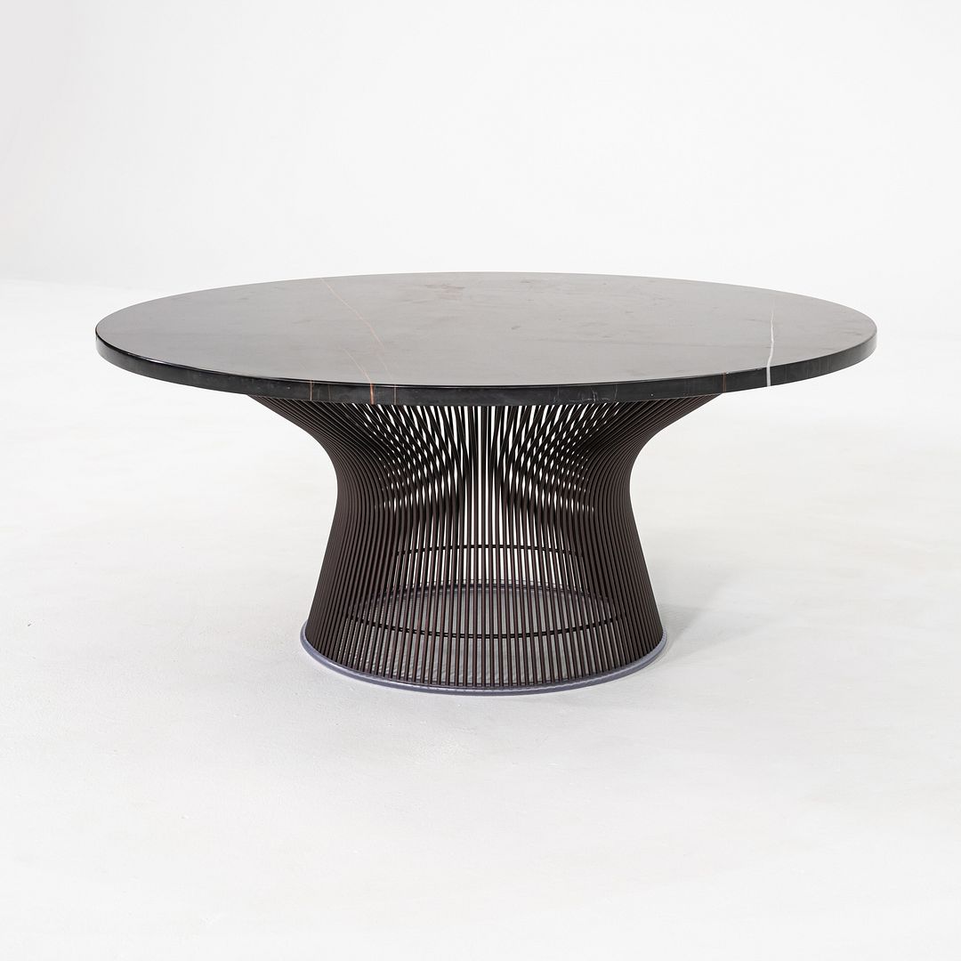2010s Warren Platner for Knoll Coffee Table with Bronze Base and 36" Marble Top