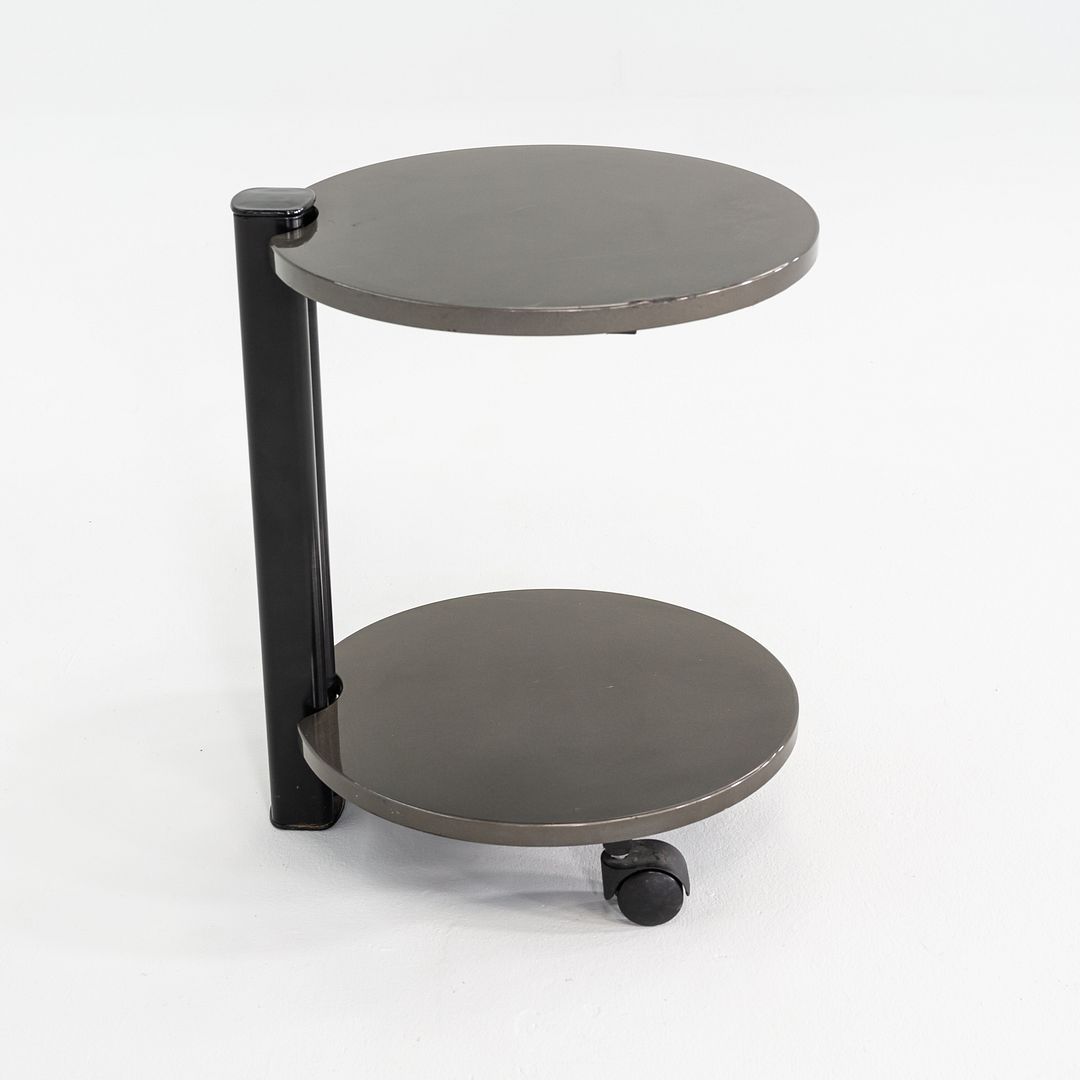 1980s Pace Collection Grey Lacquered Occasional Side / End Table on Casters