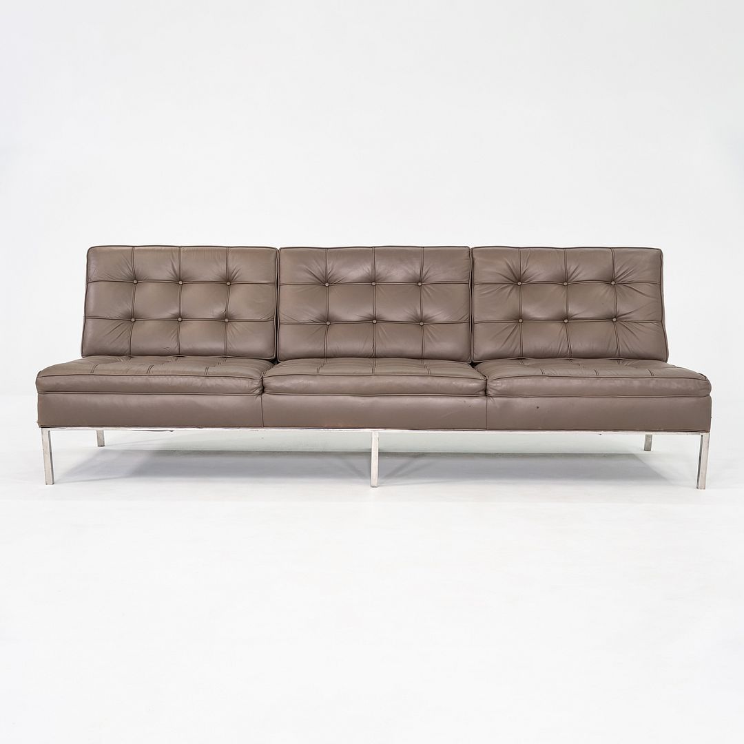 1960s Gordon Bunshaft and Davis Allen of SOM Three Seat Sofa in Greige Leather