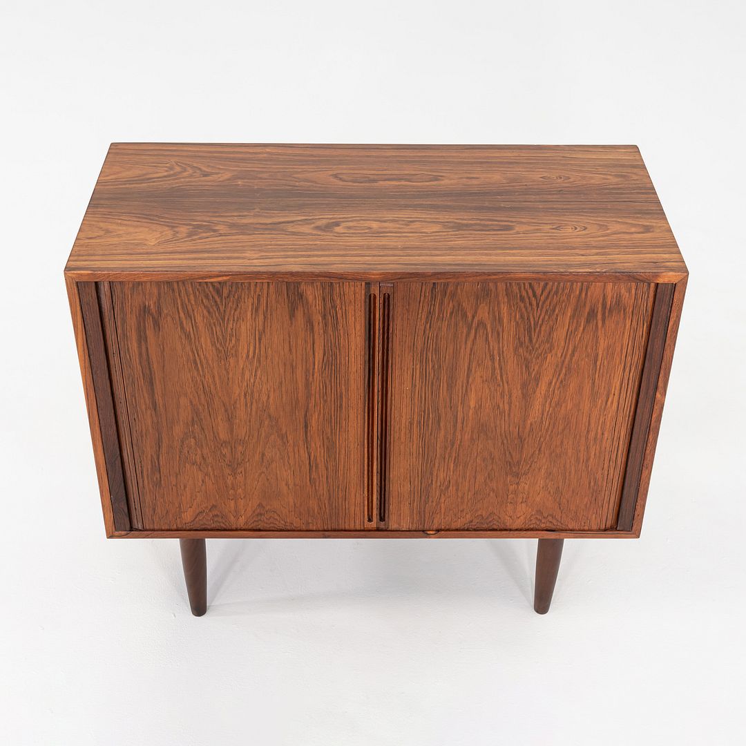 1970s Kai Kristiansen Feldballes Rosewood Media / Record Cabinet Tambour Doors