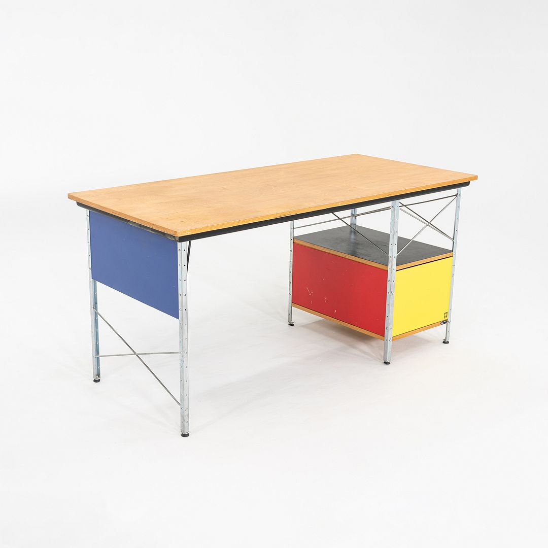 SOLD 2000s Charles and Ray Eames for Herman Miller EDU Multicolor Desk w/ File Drawer