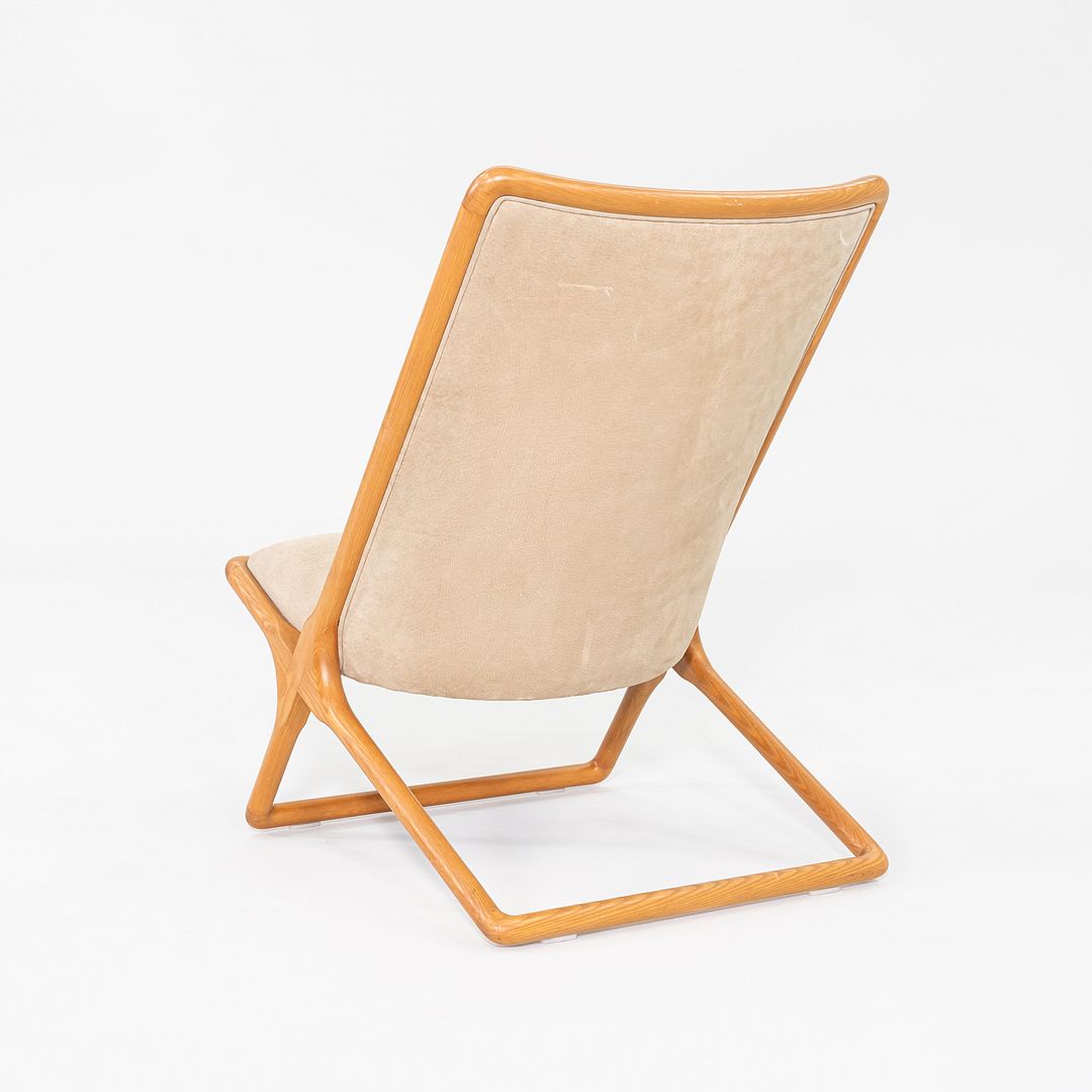 1980 Pair of Ward Bennett for Brickel Associates Scissor Chairs in Ash and Suede