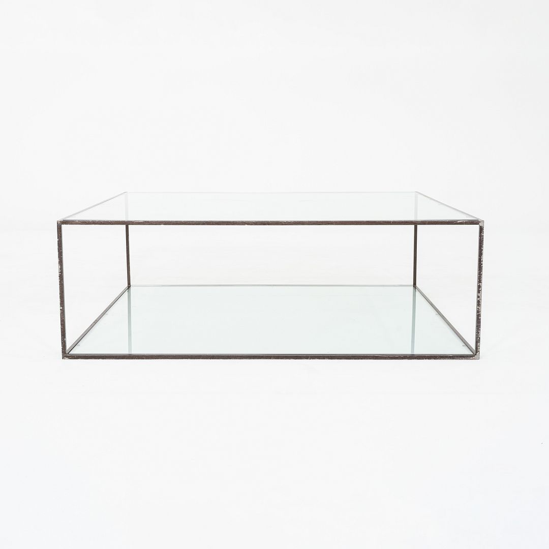 C. 1980 Alberto Coffee Table by Dux of Sweden, Steel Frame with Glass Top, 48"