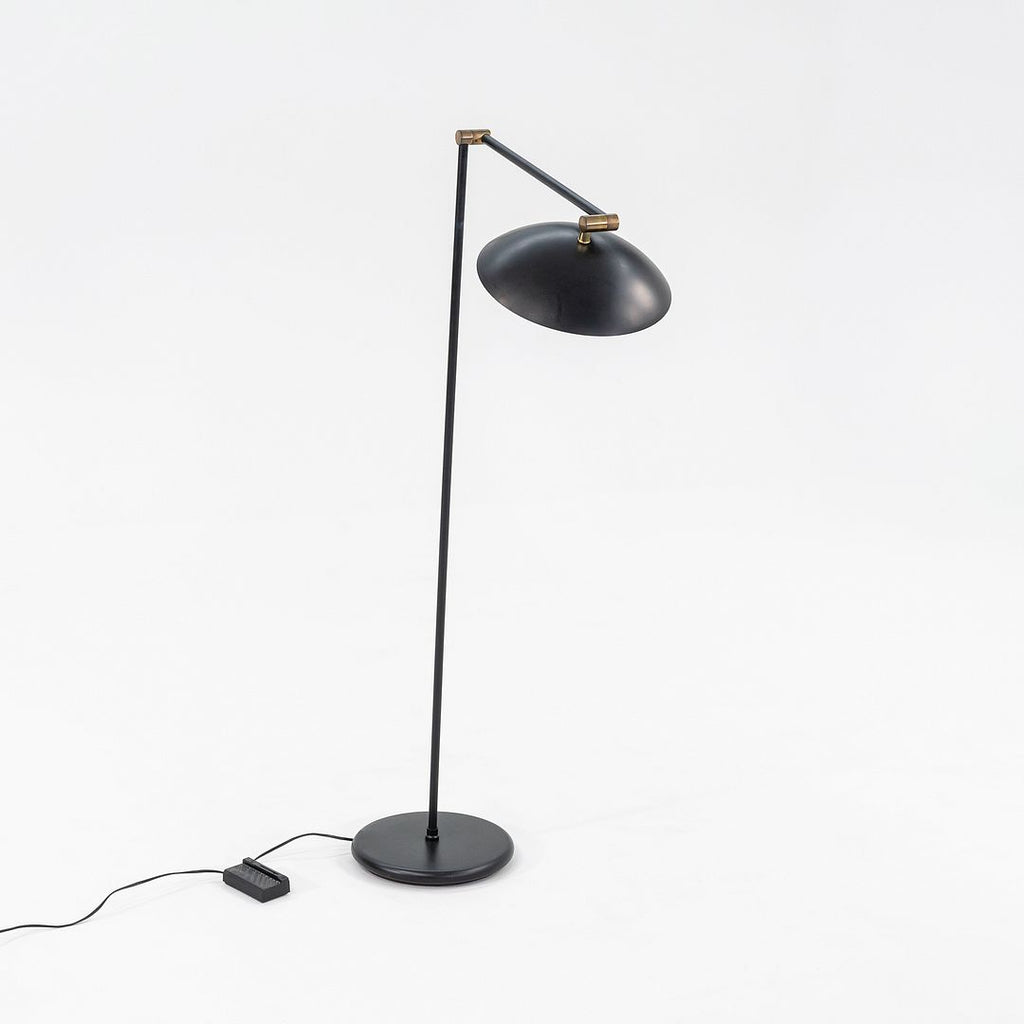 1980s Relux Milano Adjustable Steel Floor Lamp in Black Made in Italy 42 inches
