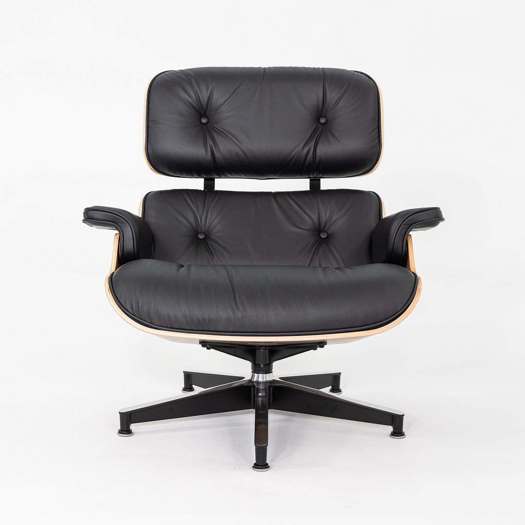 SOLD 2025 Herman Miller Eames Lounge Chair and Ottoman in Black Leather and Walnut