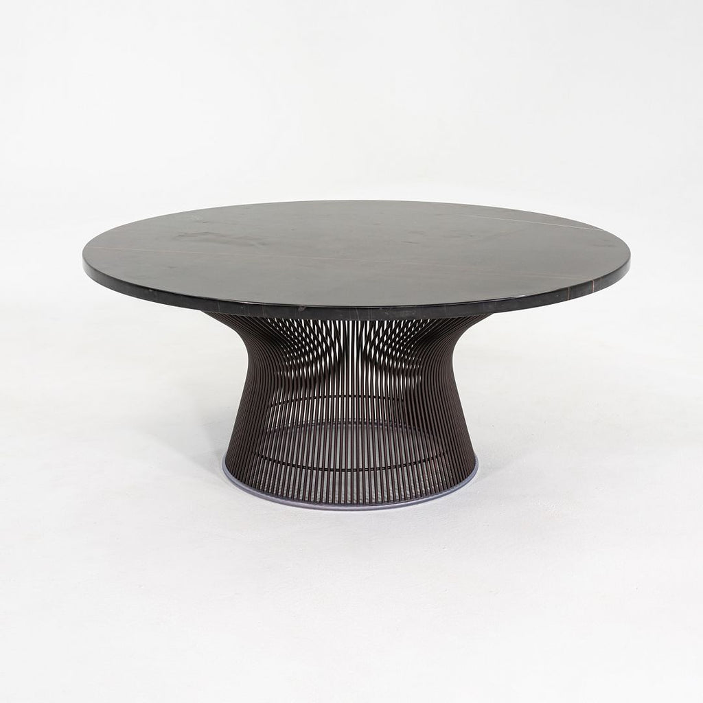 2010s Warren Platner for Knoll Coffee Table with Bronze Base and 36" Marble Top