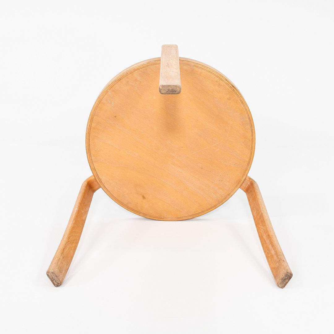 1980s Rud Thygesen & Johnny Sorensen for Magnus Olesen Beech Table Blue Top 26"