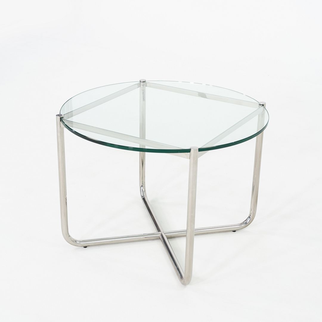 C. 1998 Mies van der Rohe for Knoll MR End / Side Table with Round Glass Top