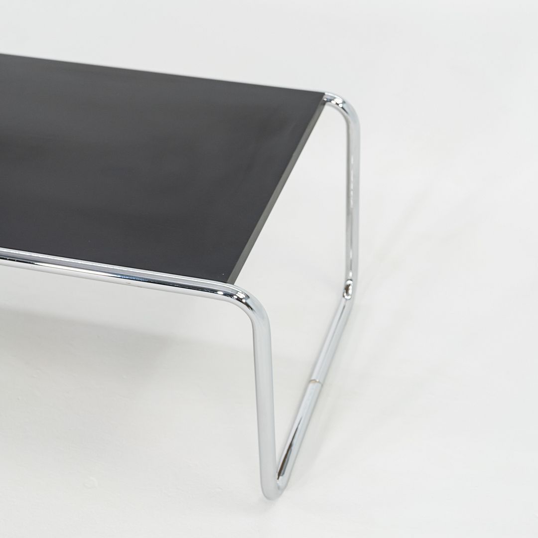 1970s Marcel Breuer for Knoll Laccio Coffee Table with Black Laminate Tabletop