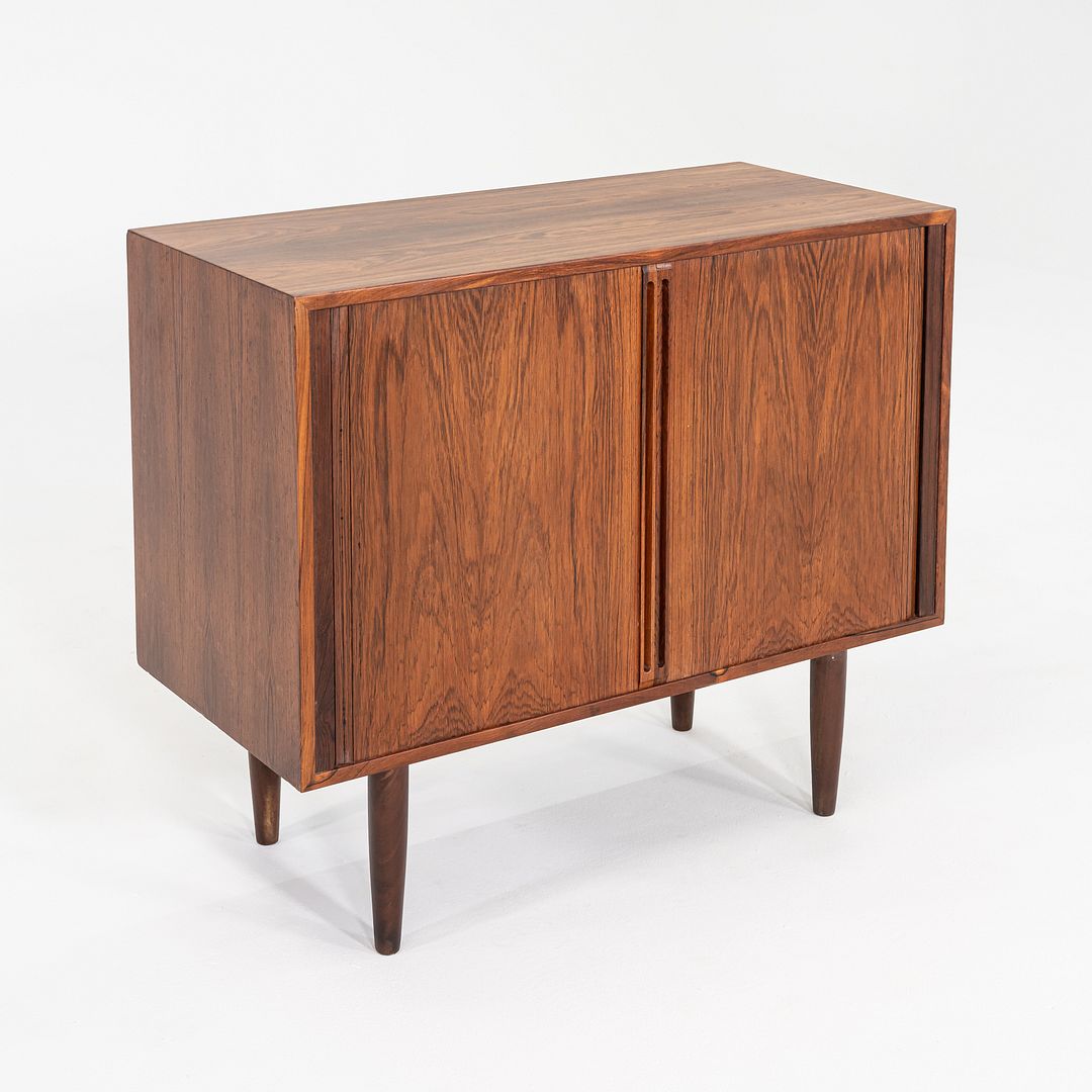 1970s Kai Kristiansen Feldballes Rosewood Media / Record Cabinet Tambour Doors