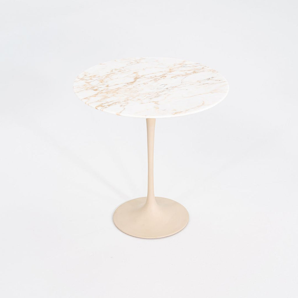 1960s Eero Saarinen for Knoll 20" Round Tulip Pedestal Side Table with White Marble Top
