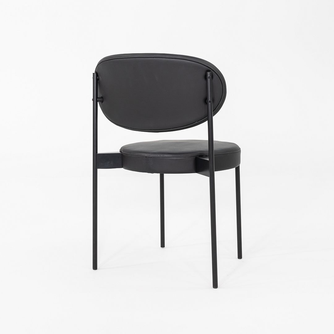 2020s Set of Ten Verner Panton for Verpan Series 430 Dining Chairs Black Leather