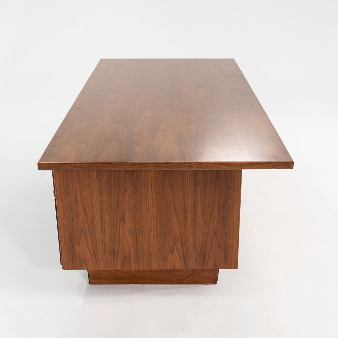 1970s Jens Risom Design Executive Desk in Walnut with Five Drawers
