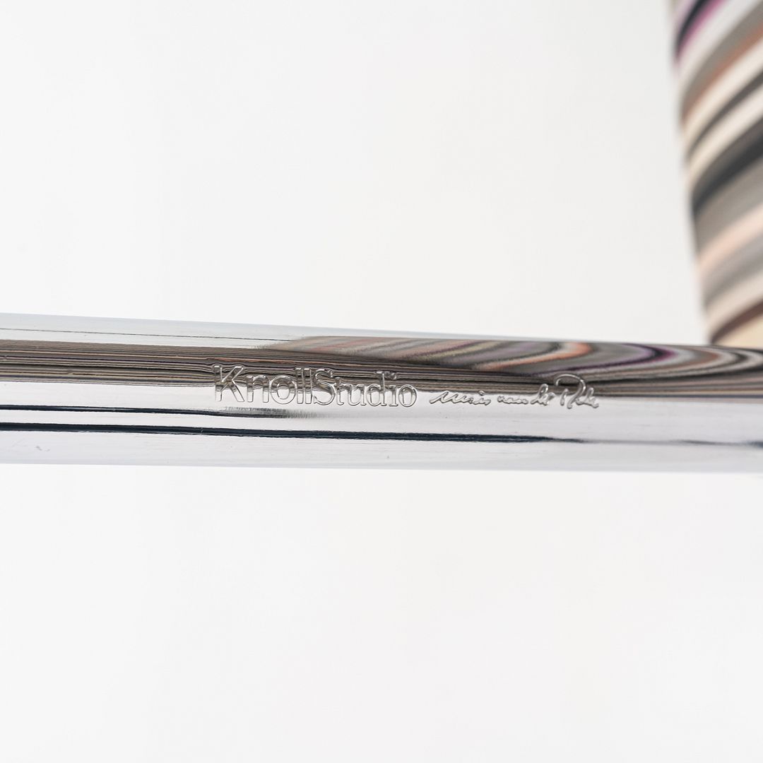 2006 Mies van der Rohe for Knoll Tubular Brno Chair Multicolored Fabric 3x Avail