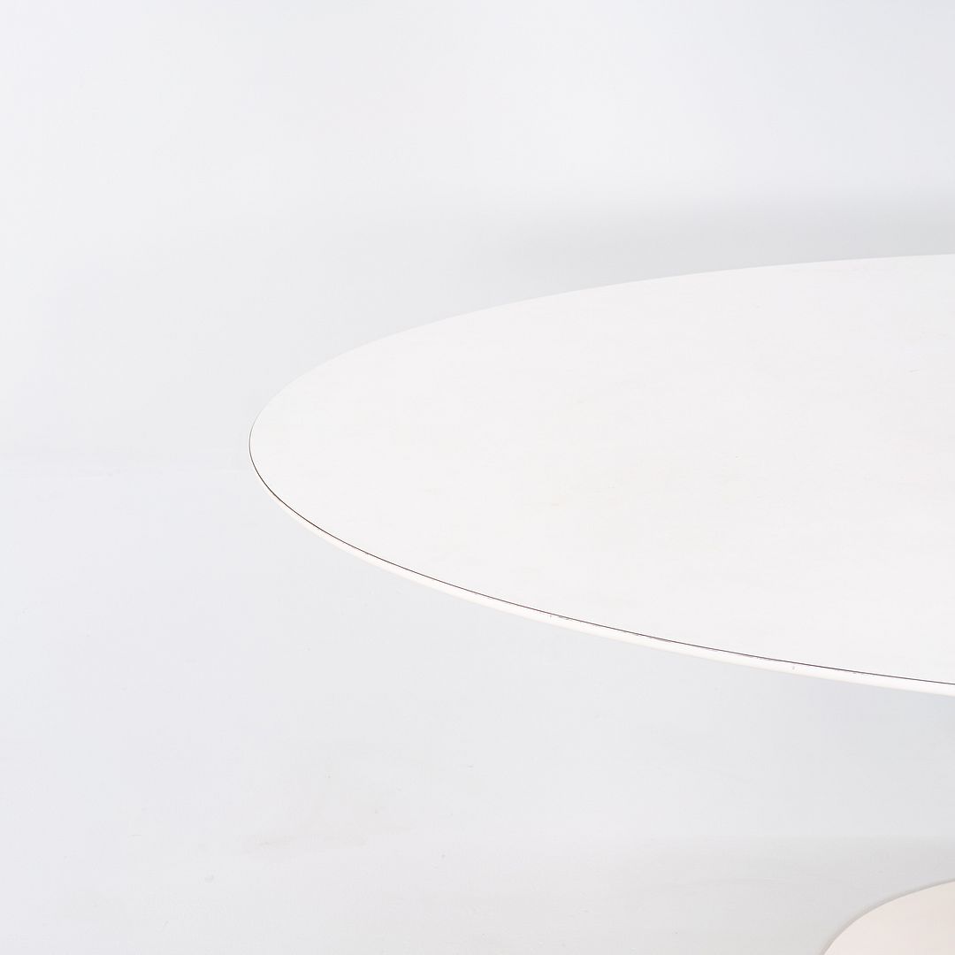 SOLD 1960s Eero Saarinen for Knoll 78x48 inch Oval Tulip Dining Table in White Laminate