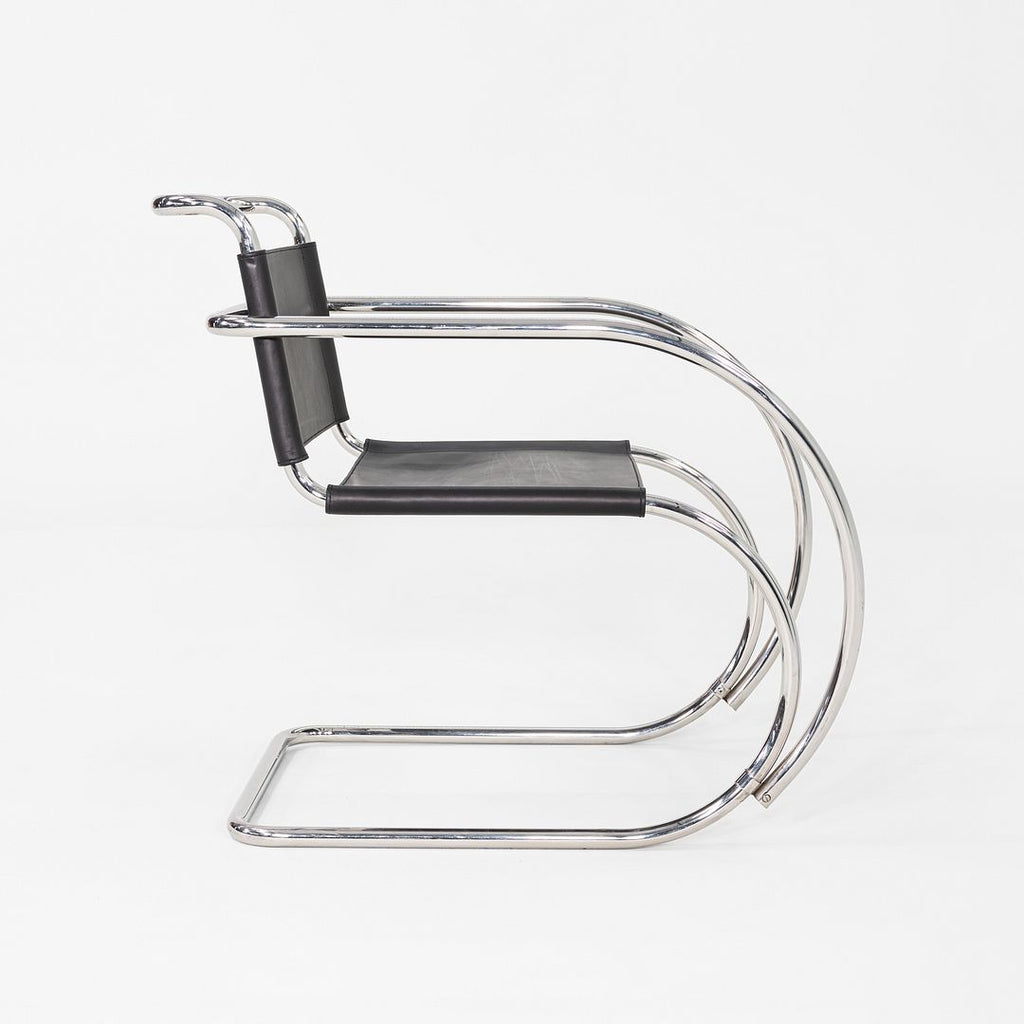 1960s Mies Van Der Rohe for Knoll MR 20 Arm Chair Newly Upholstered in Leather