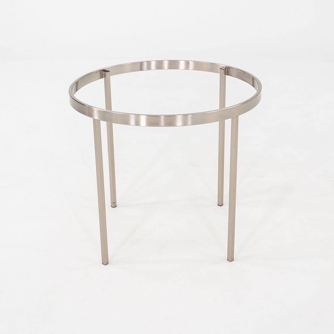 2000s Stainless Steel and Glass End Table Attributed to Geiger or Cumberland 27"