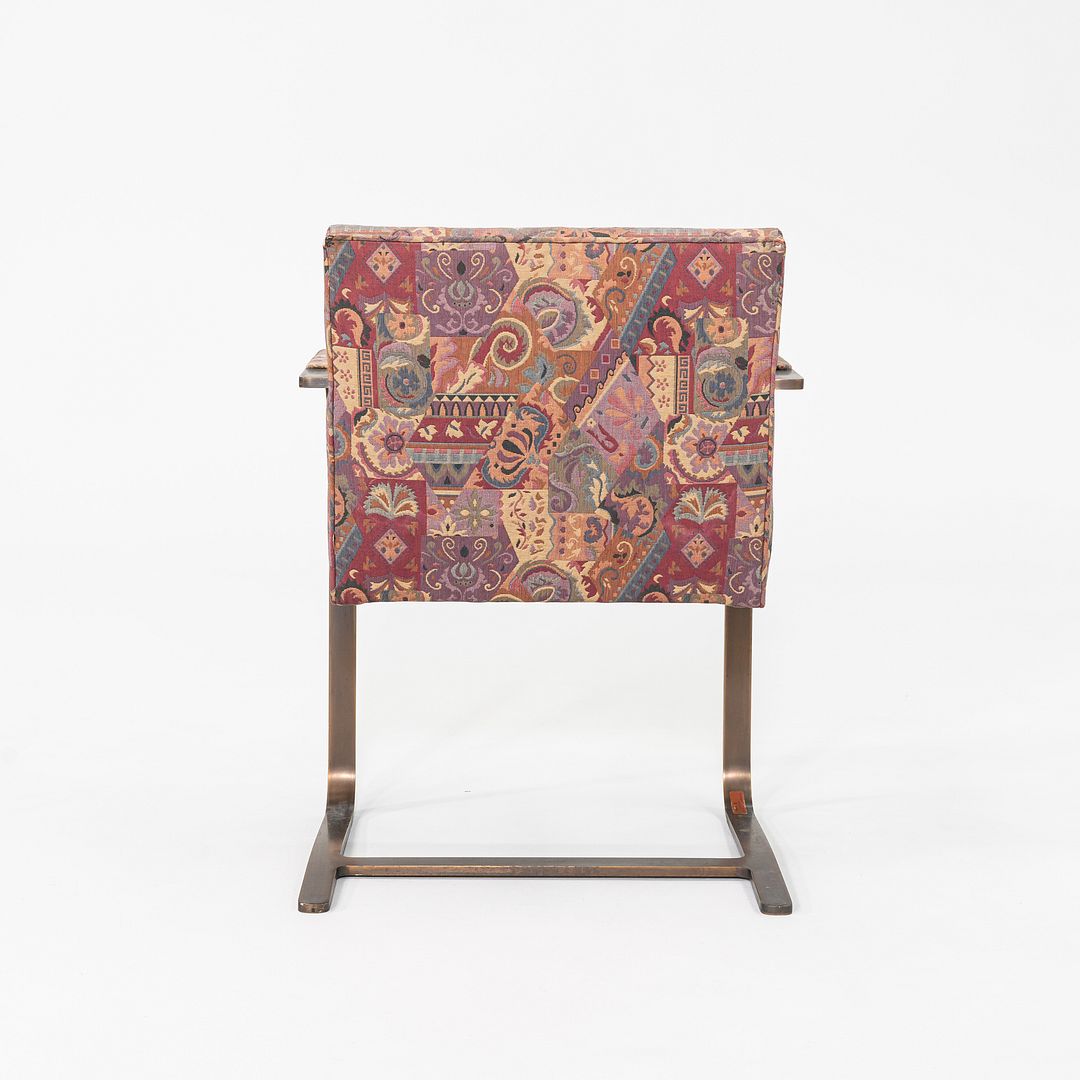 1971 Pair of Mies van der Rohe for Knoll Flat Bar Brno Chairs with Bronze Finish