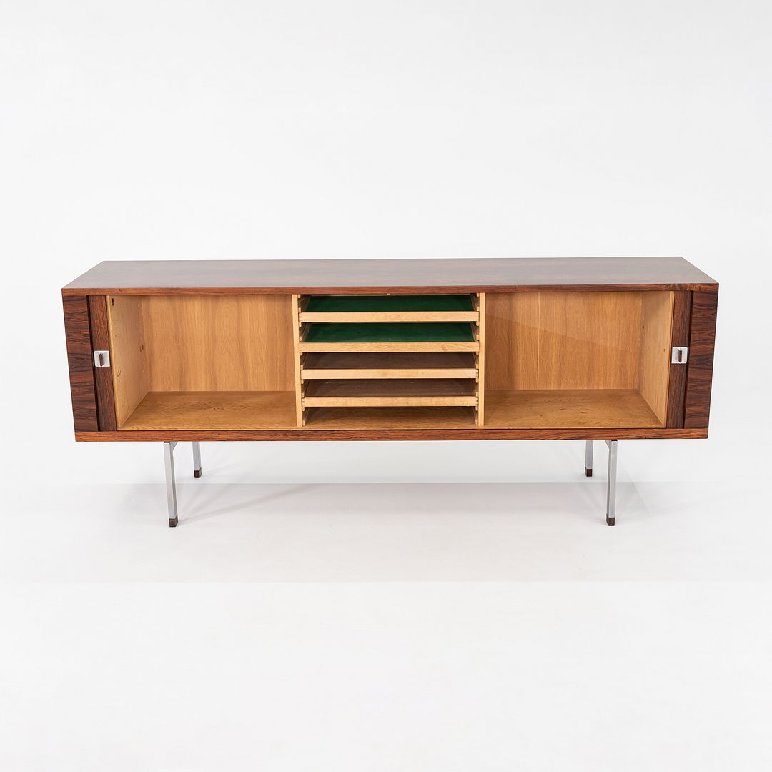 1960s Hans Wegner for RY Mobler President Tambour Credenza Rosewood, Refinished