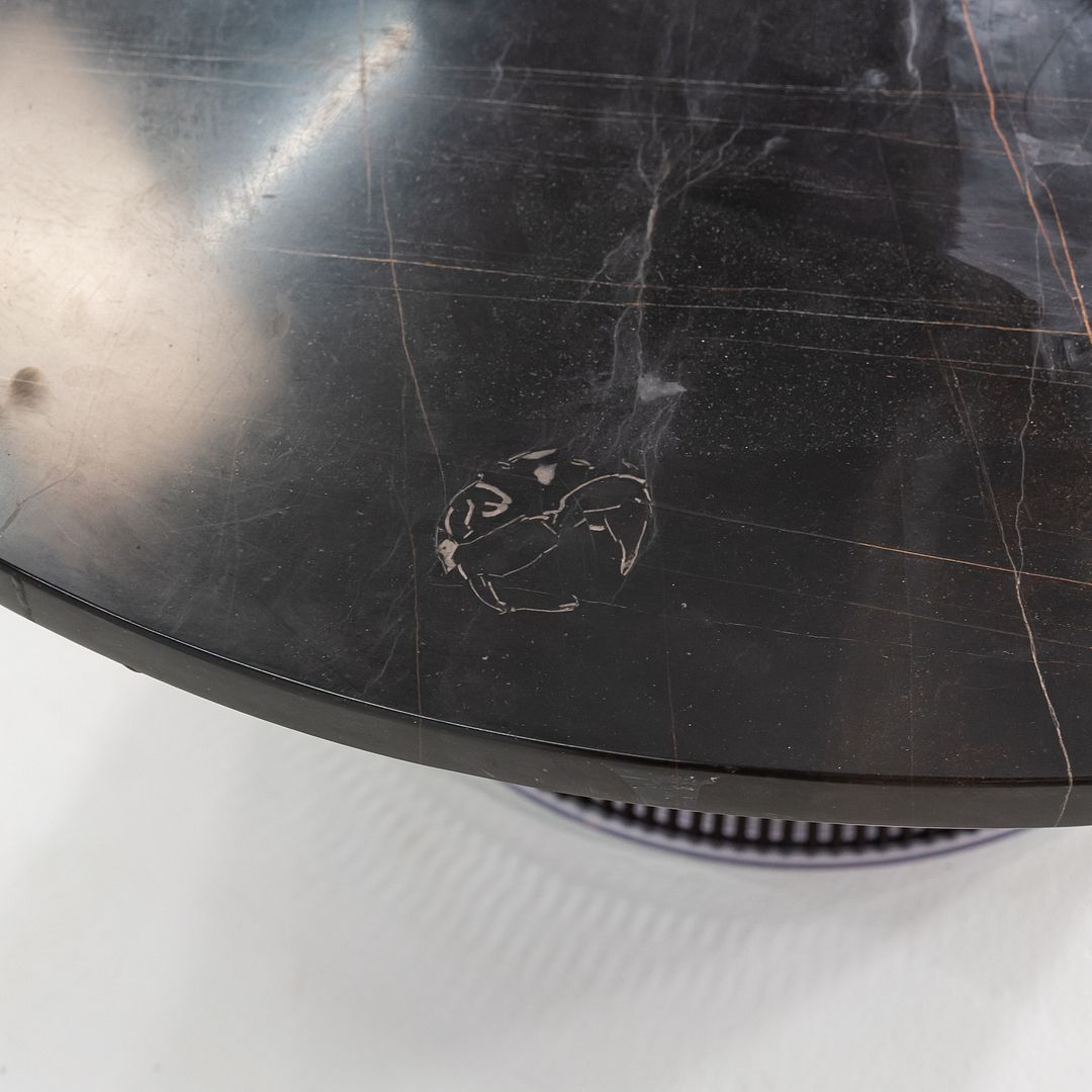 2010s Warren Platner for Knoll Coffee Table with Bronze Base and 36" Marble Top