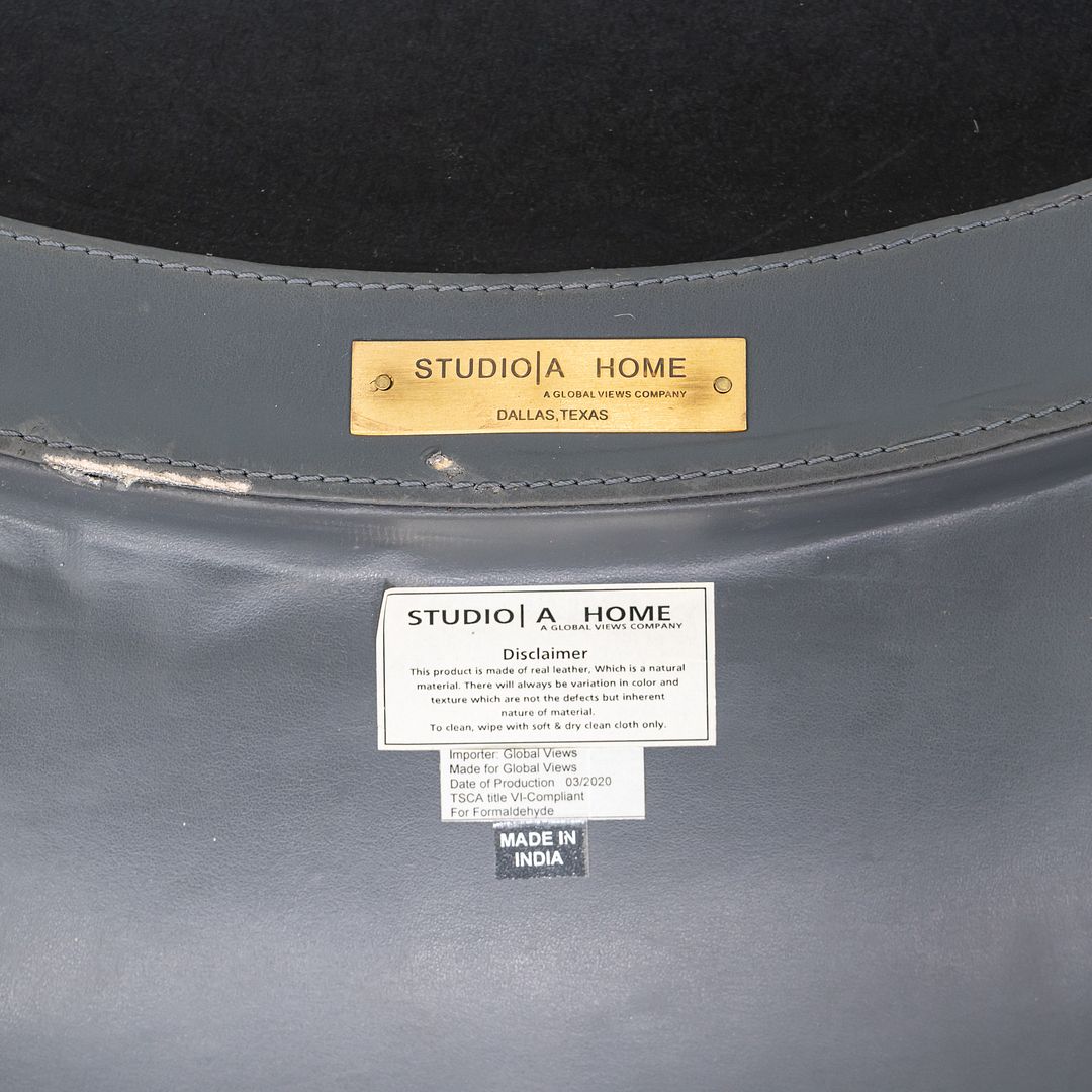 2020s Studio A Home of Dallas Texas Metro Round Mirror with Hair On Hide 42"