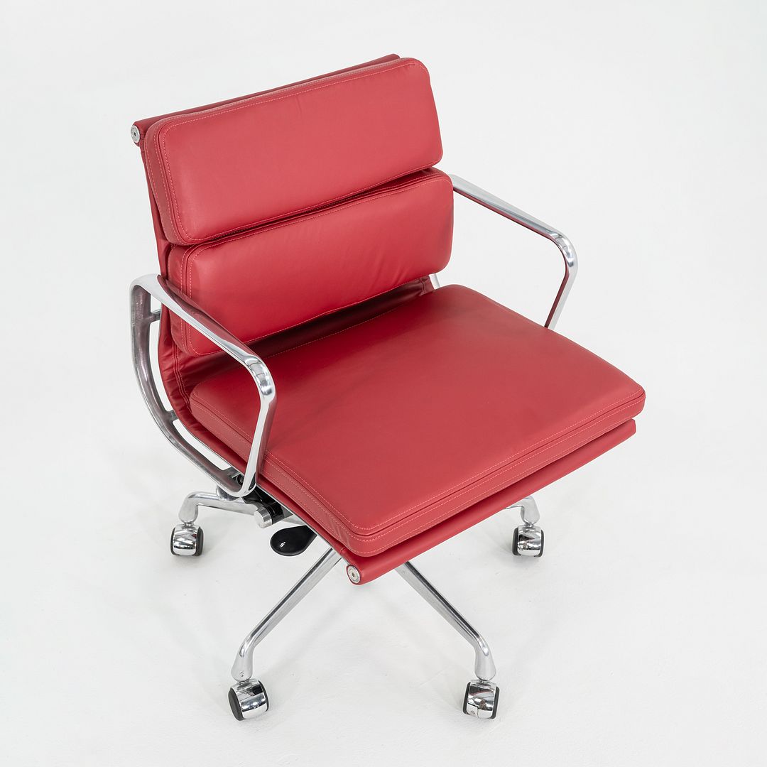 SOLD 2010s Herman Miller Eames Soft Pad Management Desk Chair Red Leather Upholstery