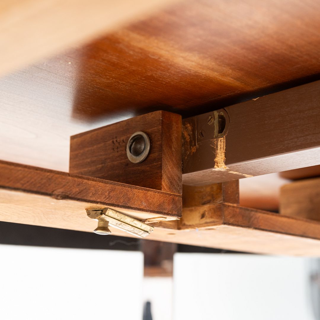 1970 I.M. Rosen for Pace Collection Burl & Chrome 967 Dining Table 42x72 inches