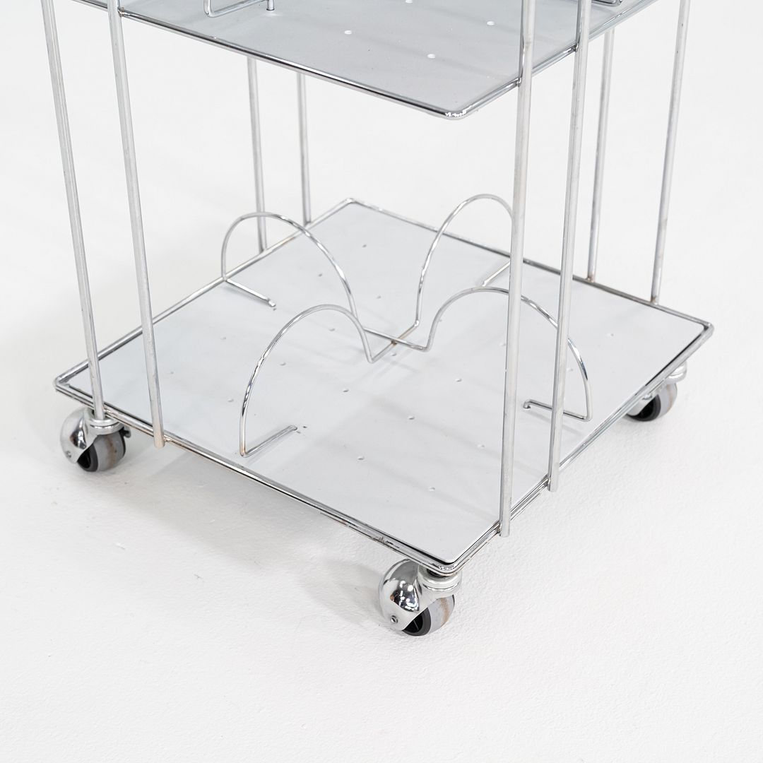 1970s Bruno Munari Vademecum Trolley for Robots Italy Chromed Steel and Resin