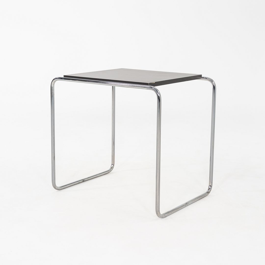1990s Marcel Breuer Thonet Laccio Tall Side / End Table Black Laminate 2x Avail