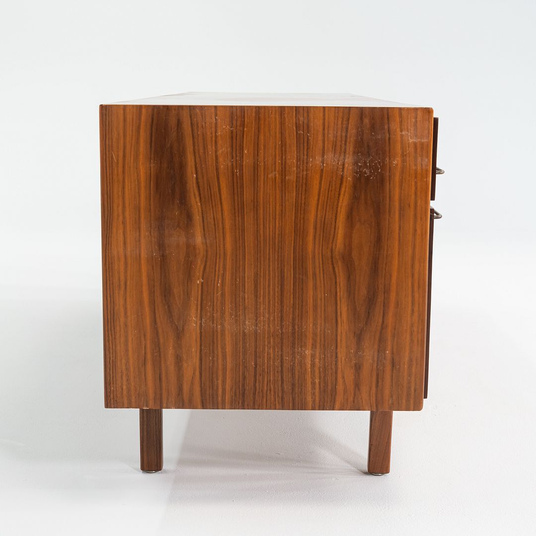 1970s Jens Risom Designs Credenza / Cabinet in Walnut and Brass 72x20 inches