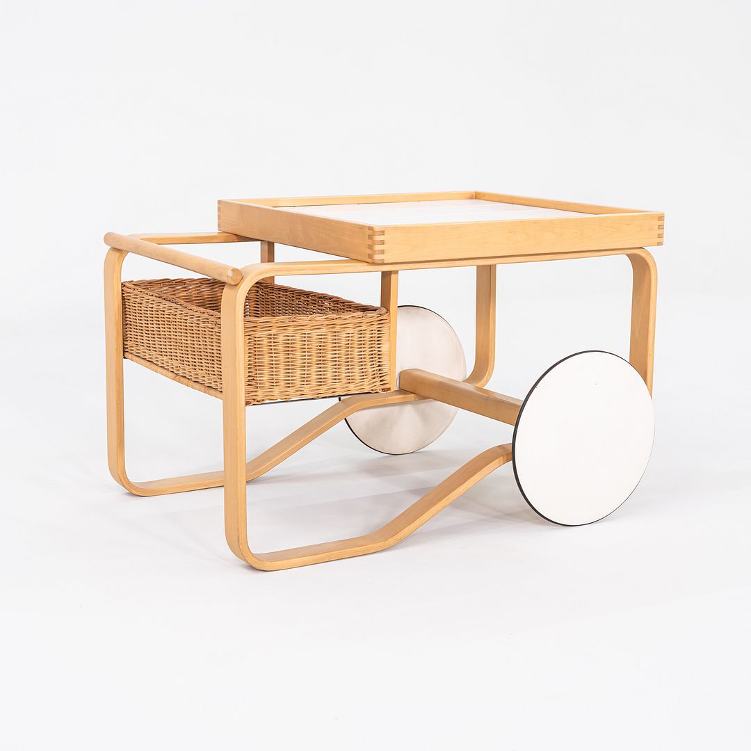 1970s Alvar and Aino Aalto for Artek Tea Trolley in Birch with Ceramic Tile