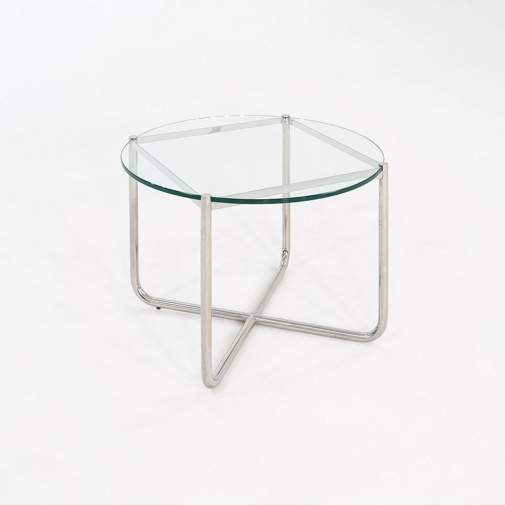 C. 1998 Mies van der Rohe for Knoll MR End / Side Table with Round Glass Top