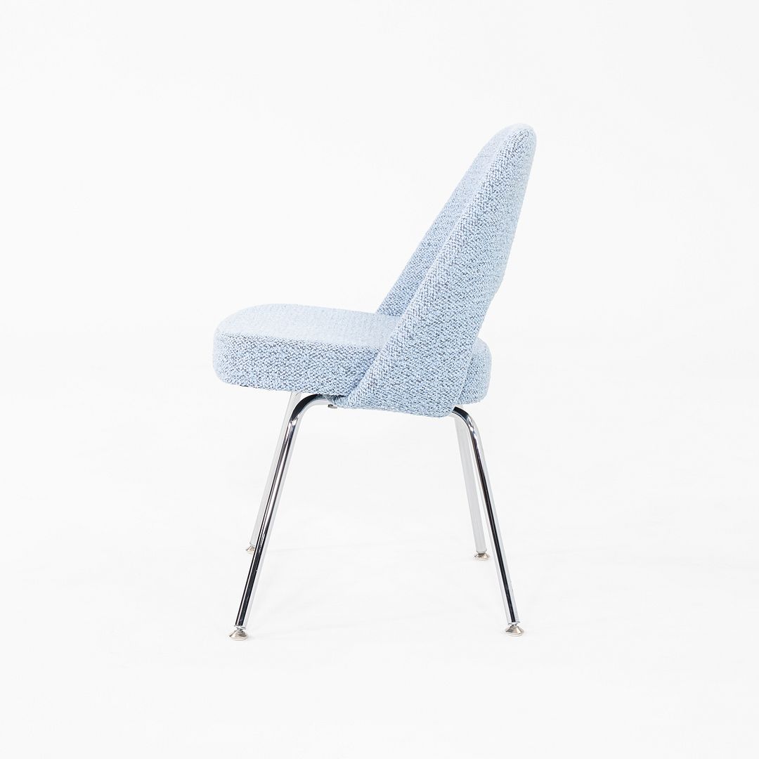 2021 Eero Saarinen for Knoll Executive Side / Dining Chair with Blue Upholstery