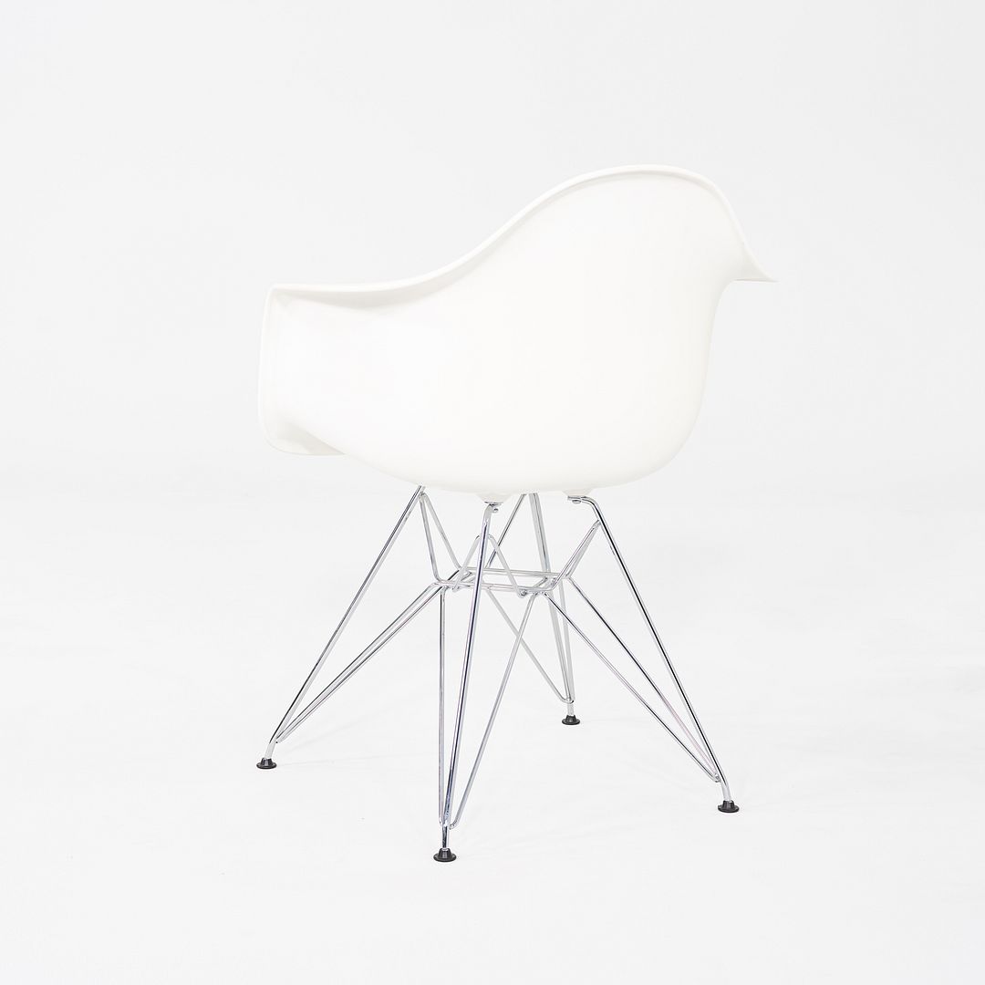 2020s Pair of Herman Miller Eames DAR Dining Arm Chairs in White w/ Eiffel Base