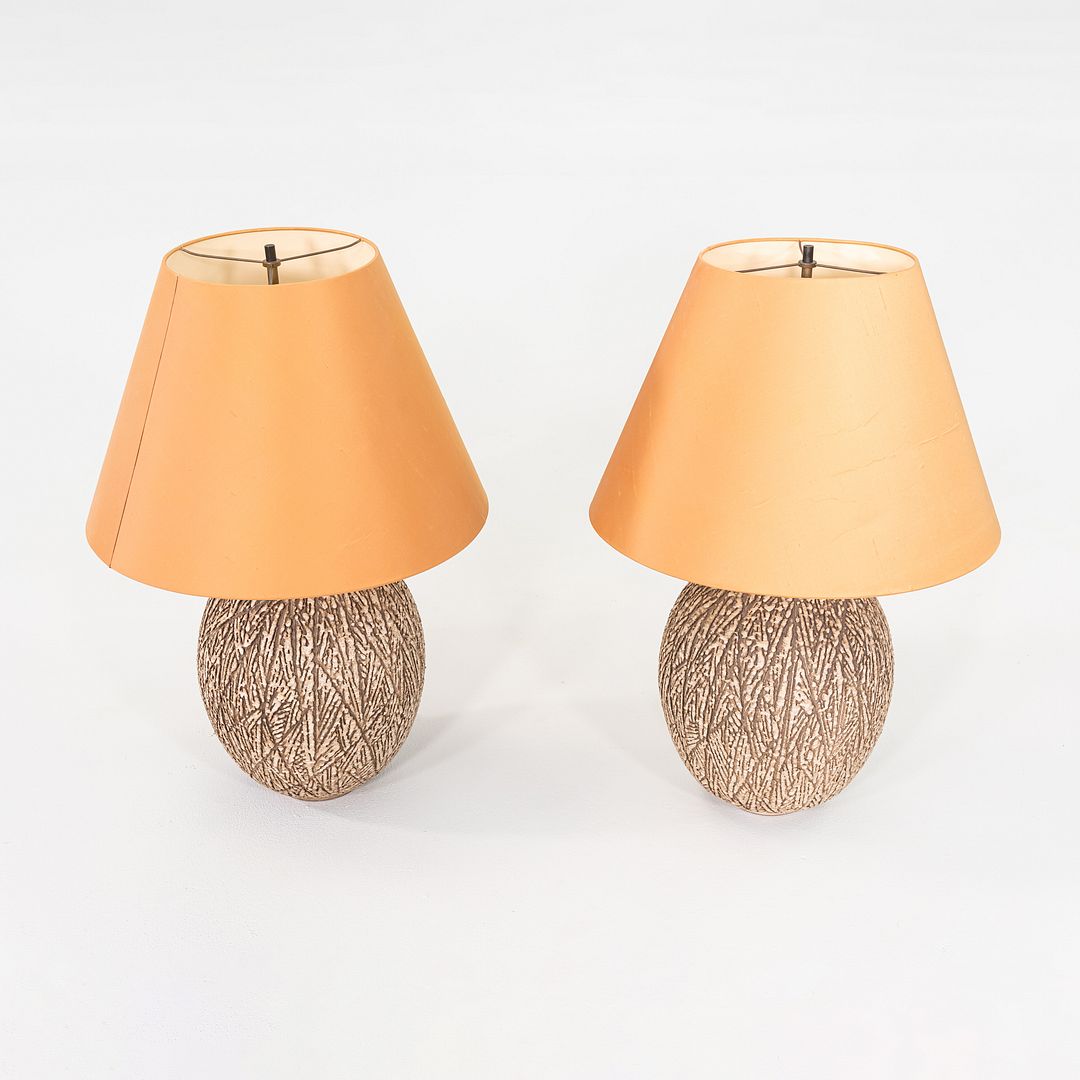 1950s Sgraffito Hand-Thrown Pottery Table Lamps by Lee Rosen for Design-Technics