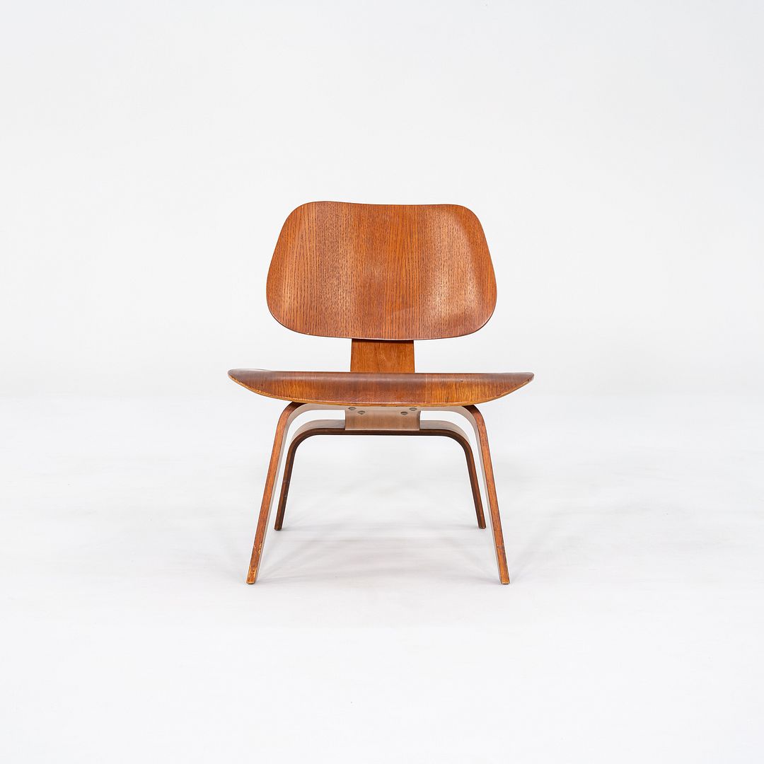 1950s Pair of Herman Miller Eames LCW Lounge Chairs in Calico Ash