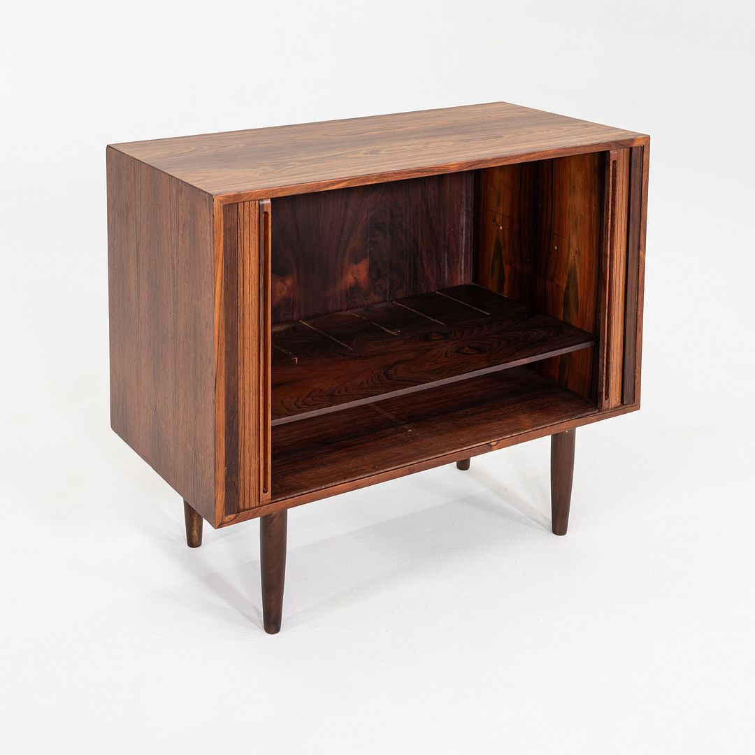 1970s Kai Kristiansen Feldballes Rosewood Media / Record Cabinet Tambour Doors