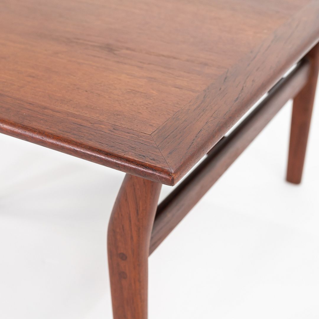 1960s Custom Danish Teak Corner End Side Table with Angular Design, 35x34x18.5