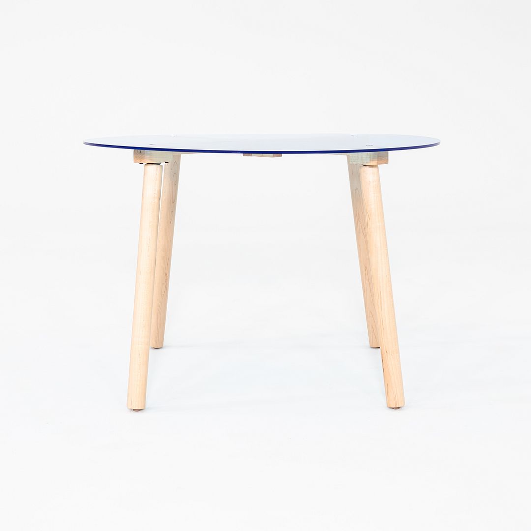 2020s Nico and Yeye Childrens Side Chairs & Dining Table in Blue Acrylic & Maple