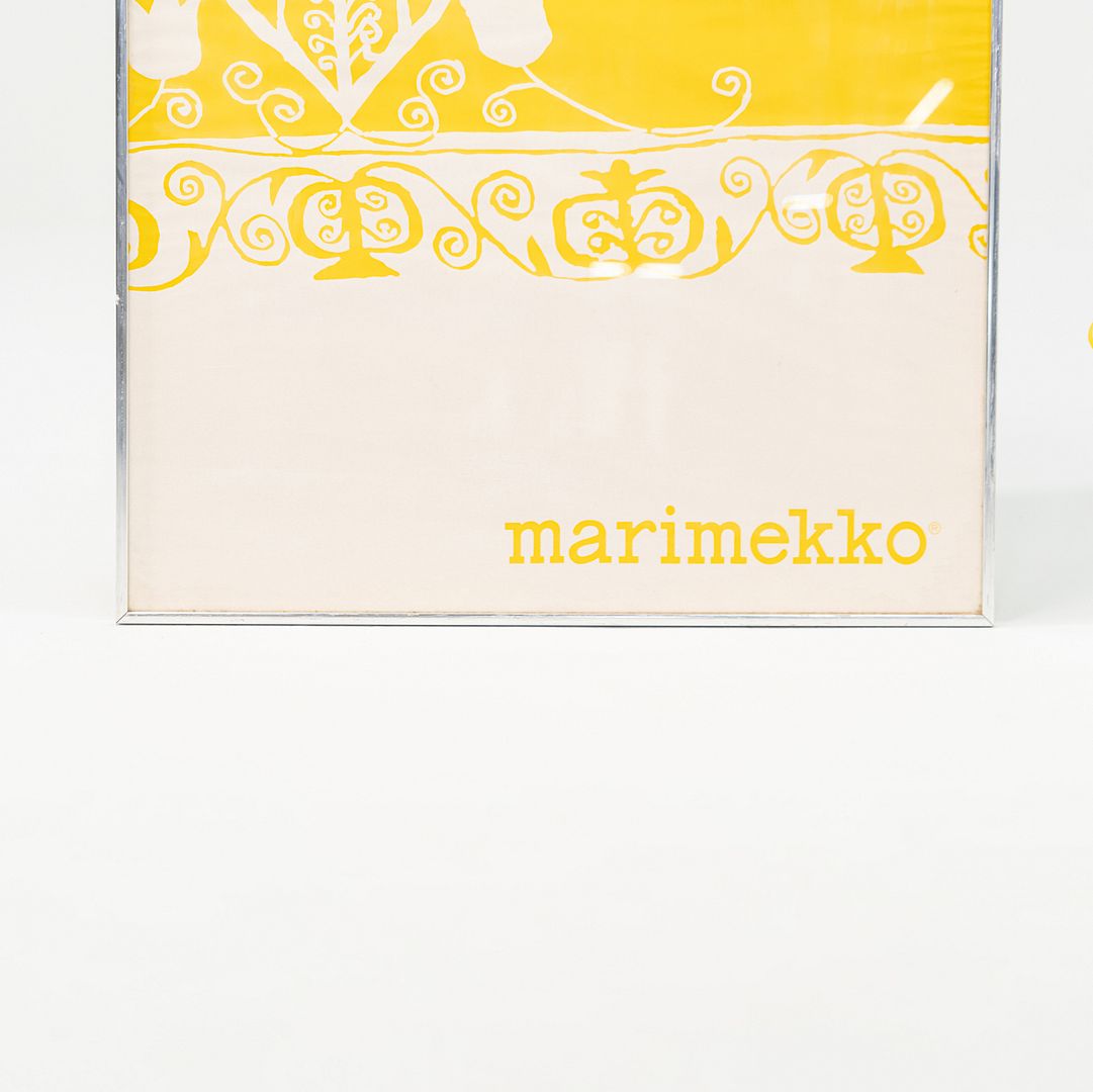 Rare 1960s Marimekko Finland Steel Framed Poster in Yellow by Fujiwo Ishimoto